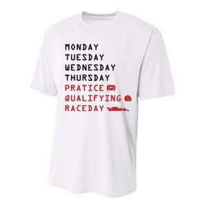 Monday Tuesday Thursday Practice Qualifying Race Day Performance Sprint T-Shirt