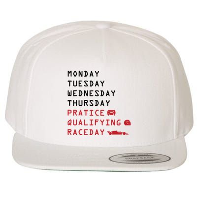 Monday Tuesday Thursday Practice Qualifying Race Day Wool Snapback Cap