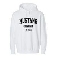 Mustang Texas Tx Vintage Sports Established Garment-Dyed Fleece Hoodie