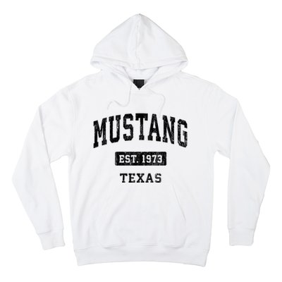 Mustang Texas Tx Vintage Sports Established Hoodie