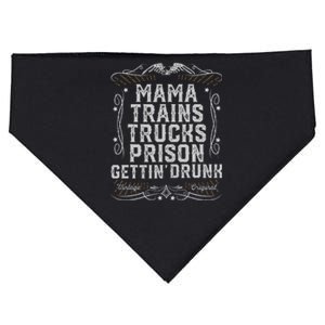 Mama Trains Trucks Prison Gettin Drunk Country Music Gift USA-Made Doggie Bandana