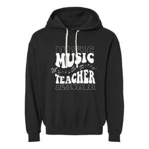 Music Teacher Teacher Life Love Music with Teacher Gifts Garment-Dyed Fleece Hoodie