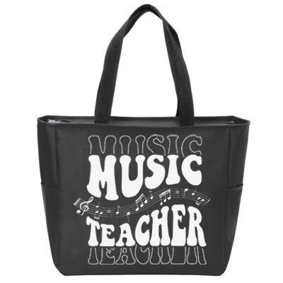 Music Teacher Teacher Life Love Music with Teacher Gifts Zip Tote Bag