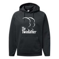 Mens The Twinfather Funny Father Of Twin Dad Gift Performance Fleece Hoodie