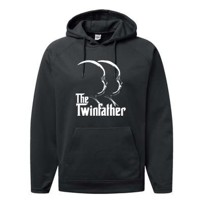 Mens The Twinfather Funny Father Of Twin Dad Gift Performance Fleece Hoodie