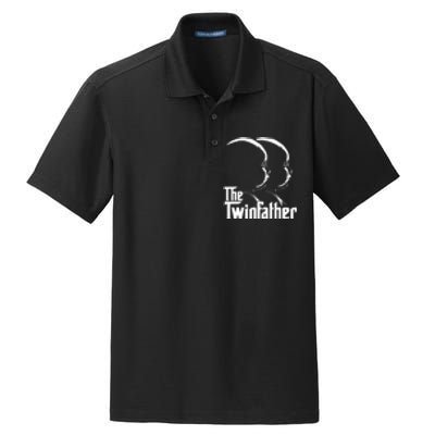 Mens The Twinfather Funny Father Of Twin Dad Gift Dry Zone Grid Polo