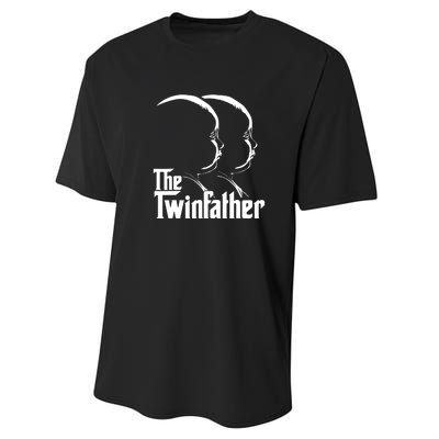 Mens The Twinfather Funny Father Of Twin Dad Gift Performance Sprint T-Shirt