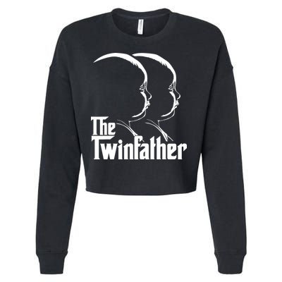Mens The Twinfather Funny Father Of Twin Dad Gift Cropped Pullover Crew