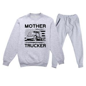 Mother Trucker Truck Driver Premium Crewneck Sweatsuit Set