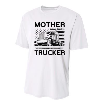 Mother Trucker Truck Driver Performance Sprint T-Shirt