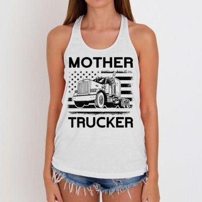 Mother Trucker Truck Driver Women's Knotted Racerback Tank