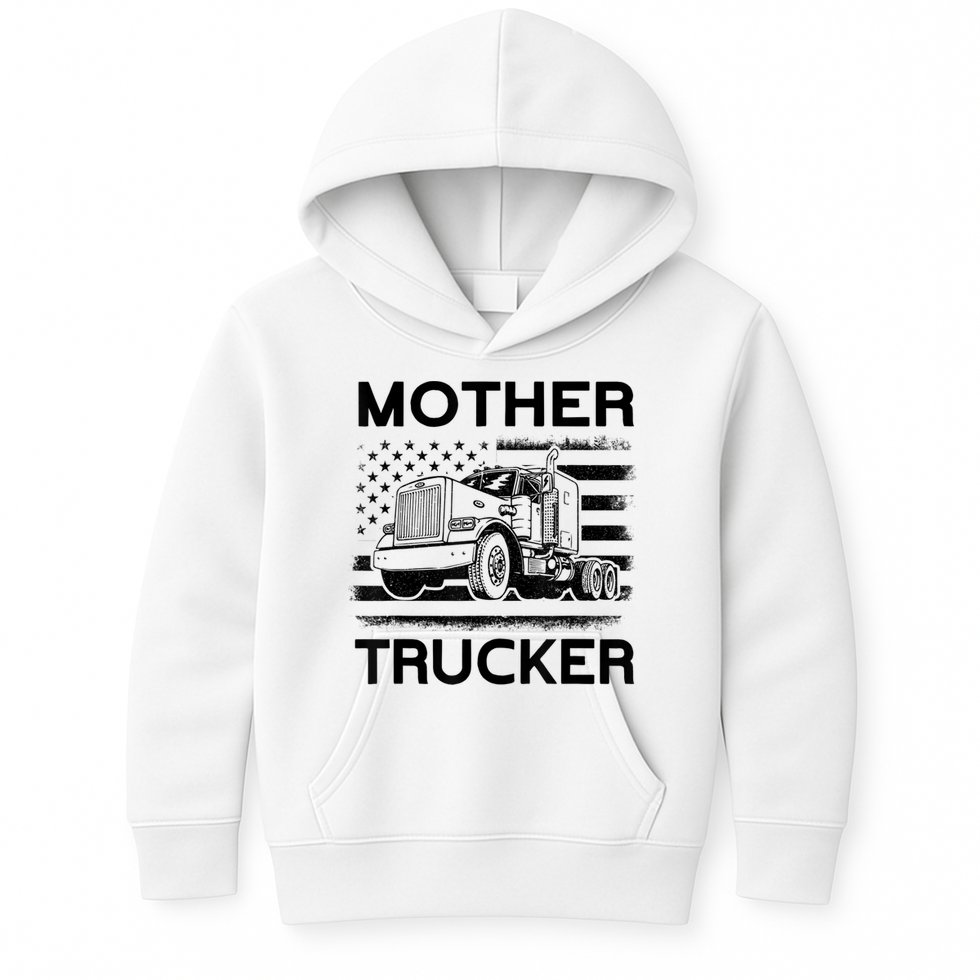 Mother Trucker Truck Driver Kids Hoodie