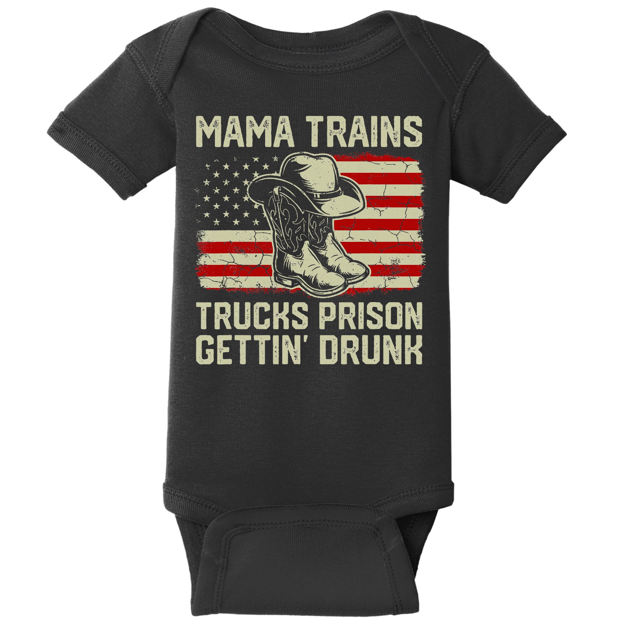 Mama Trains Trucks Prison Getting Drunk Country Music Baby Bodysuit
