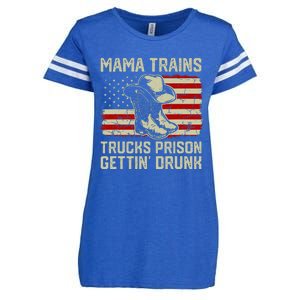 Mama Trains Trucks Prison Getting Drunk Country Music Enza Ladies Jersey Football T-Shirt