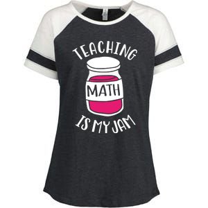 Math Teacher Teaching Math Is My Jam Cute Mathematics Cute Gift Enza Ladies Jersey Colorblock Tee