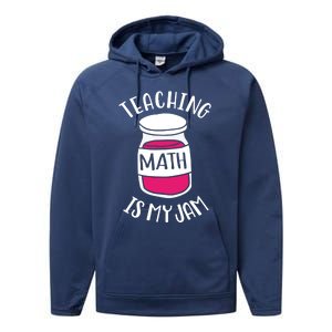 Math Teacher Teaching Math Is My Jam Cute Mathematics Cute Gift Performance Fleece Hoodie