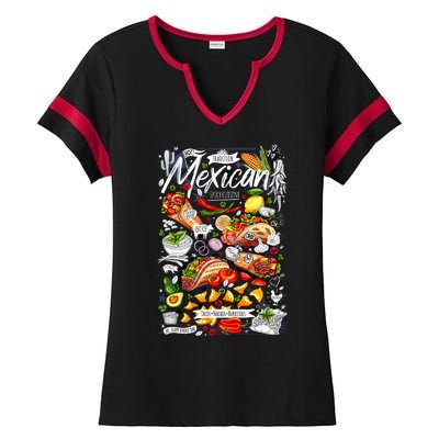 Mexican Tacos Taco Tradition Foodie Food Lover Ladies Halftime Notch Neck Tee