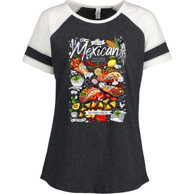 Mexican Tacos Taco Tradition Foodie Food Lover Enza Ladies Jersey Colorblock Tee