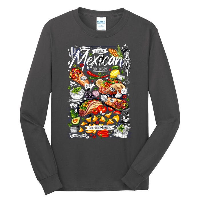 Mexican Tacos Taco Tradition Foodie Food Lover Tall Long Sleeve T-Shirt