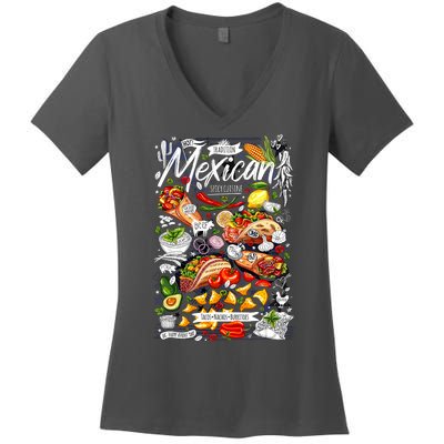 Mexican Tacos Taco Tradition Foodie Food Lover Women's V-Neck T-Shirt