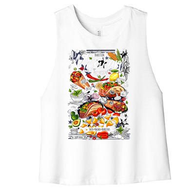 Mexican Tacos Taco Tradition Foodie Food Lover Women's Racerback Cropped Tank