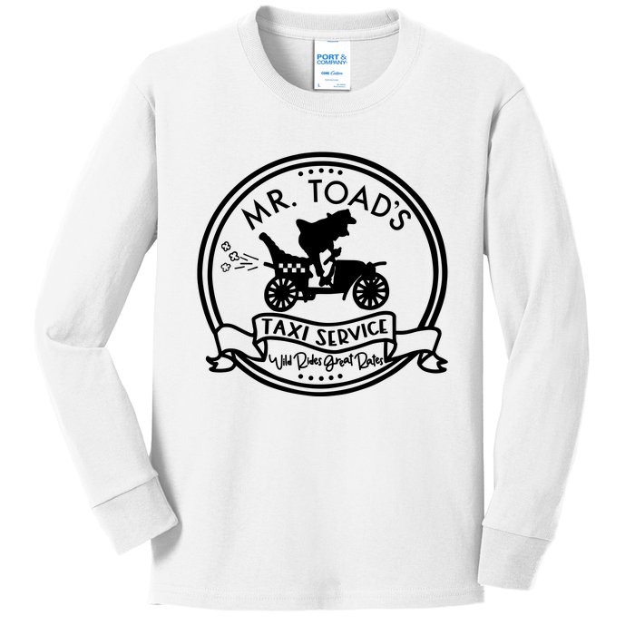 Mr Toads Taxi Service Mr Toads Wild Ride Kids Long Sleeve Shirt