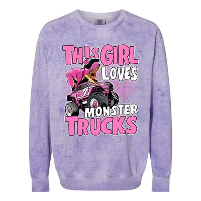 Monster Truck This Girl Loves Monster Trucks Colorblast Crewneck Sweatshirt