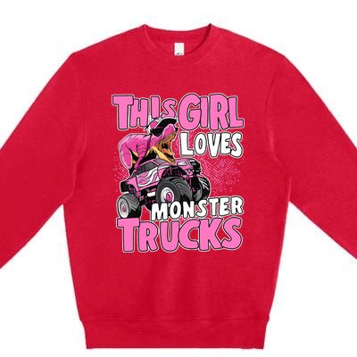 Monster Truck This Girl Loves Monster Trucks Premium Crewneck Sweatshirt