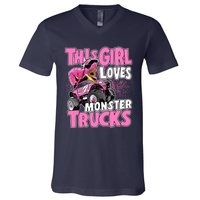 Monster Truck This Girl Loves Monster Trucks V-Neck T-Shirt