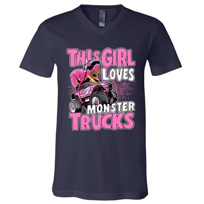 Monster Truck This Girl Loves Monster Trucks V-Neck T-Shirt