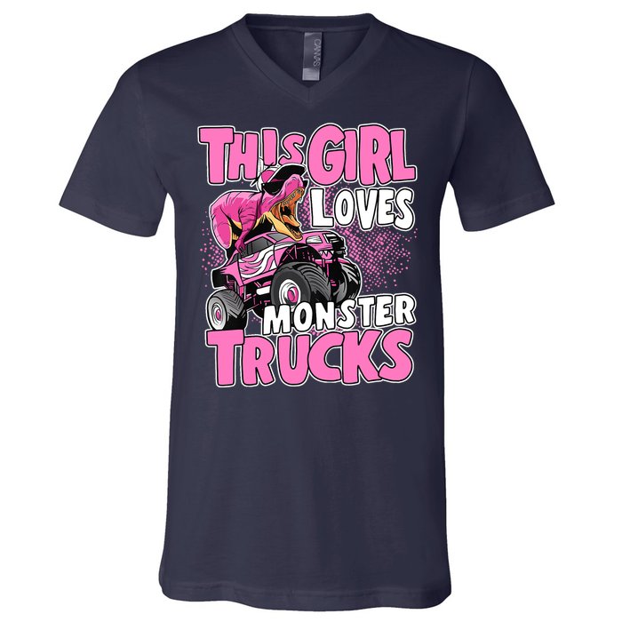 Monster Truck This Girl Loves Monster Trucks V-Neck T-Shirt