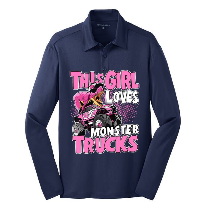 Monster Truck This Girl Loves Monster Trucks Silk Touch Performance Long Sleeve Polo