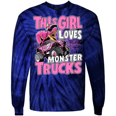 Monster Truck This Girl Loves Monster Trucks Tie-Dye Long Sleeve Shirt