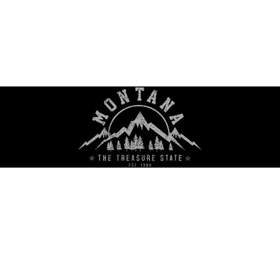 Montana The Treasure State Est. 1889 Vintage Mountains Bumper Sticker