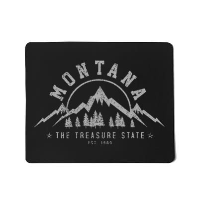 Montana The Treasure State Est. 1889 Vintage Mountains Mousepad