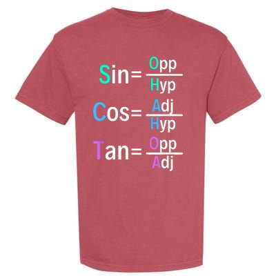 Math Teacher Trigonometry SOH CAH TOA Geometry Garment-Dyed Heavyweight T-Shirt