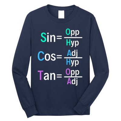 Math Teacher Trigonometry SOH CAH TOA Geometry Long Sleeve Shirt