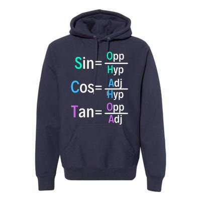 Math Teacher Trigonometry SOH CAH TOA Geometry Premium Hoodie