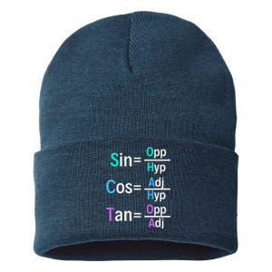 Math Teacher Trigonometry SOH CAH TOA Geometry Sustainable Knit Beanie