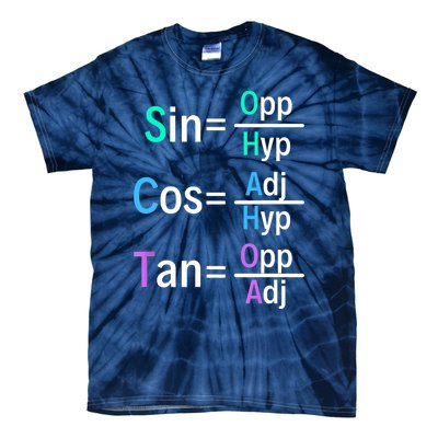 Math Teacher Trigonometry SOH CAH TOA Geometry Tie-Dye T-Shirt