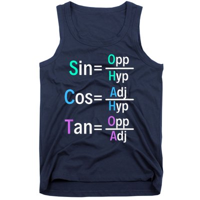 Math Teacher Trigonometry SOH CAH TOA Geometry Tank Top