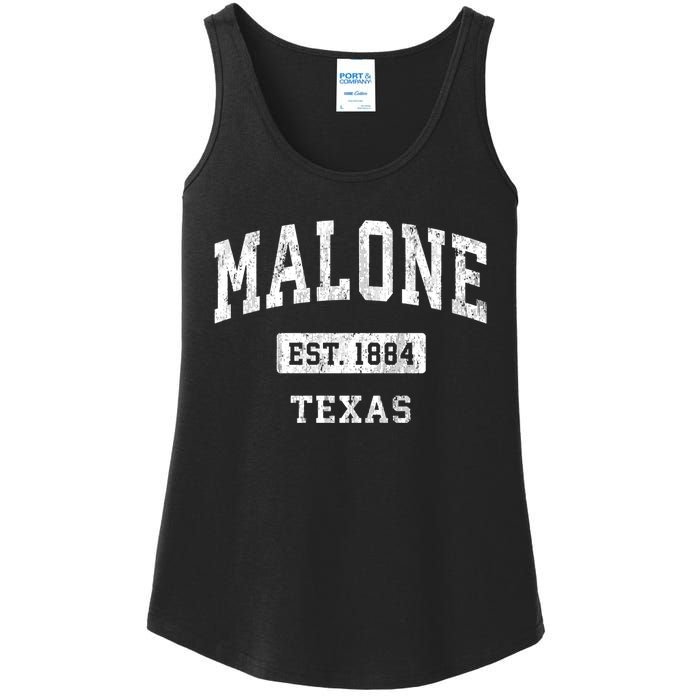 Malone Texas Tx Vintage Sports Established Ladies Essential Tank