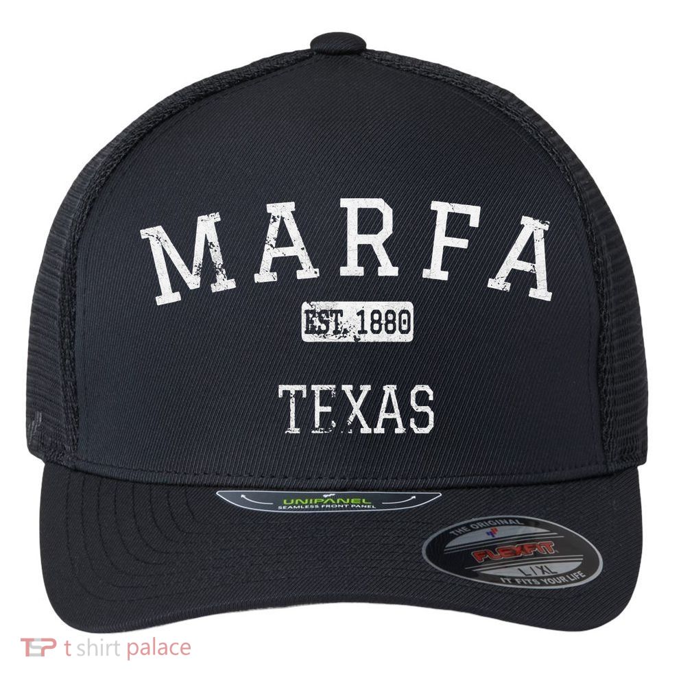 Marfa Texas TX Vintage Flexfit Unipanel Trucker Cap