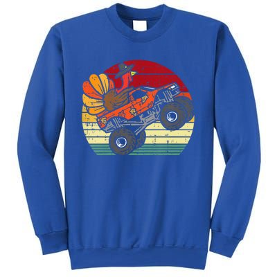 Monster Truck Turkey Sunset Retro Thanksgiving Sweatshirt