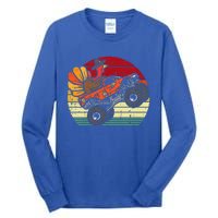 Monster Truck Turkey Sunset Retro Thanksgiving Tall Long Sleeve T-Shirt