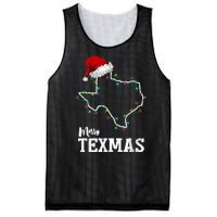 Merry Texmas Texas State Christmas Light Outline Santa Hat Mesh Reversible Basketball Jersey Tank