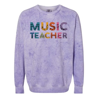 Music Teacher Teaching Teacher Life Music Lover Colorblast Crewneck Sweatshirt