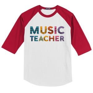 Music Teacher Teaching Teacher Life Music Lover Kids Colorblock Raglan Jersey