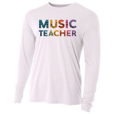 Music Teacher Teaching Teacher Life Music Lover Cooling Performance Long Sleeve Crew