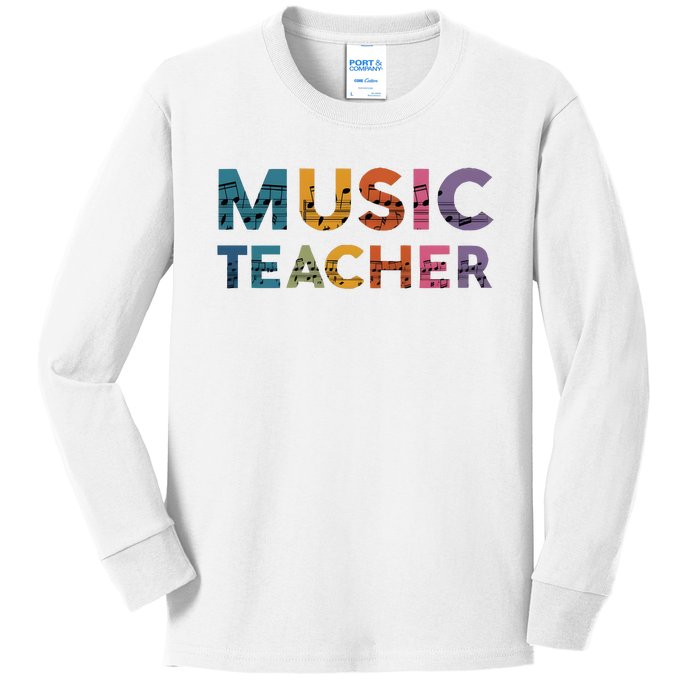 Music Teacher Teaching Teacher Life Music Lover Kids Long Sleeve Shirt